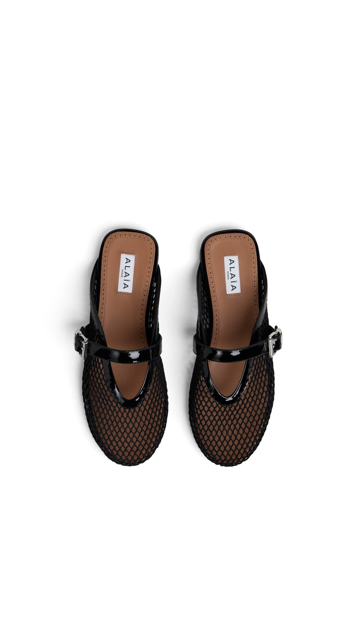 حذاء رياضي من Alaïa، جلد عجل وقماش أسود