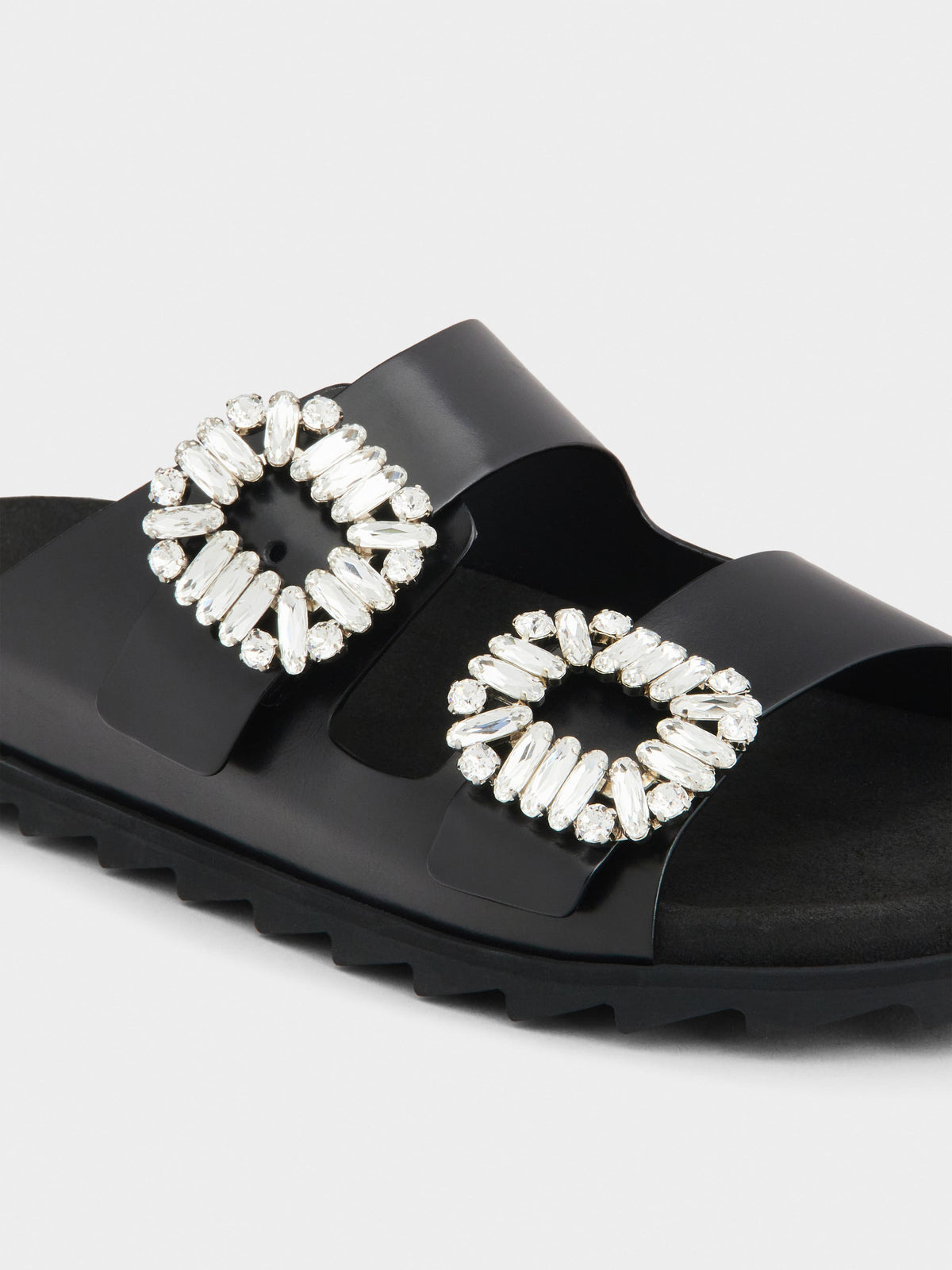 حذاء مسطّح من Roger Vivier، جلد عجل أسود