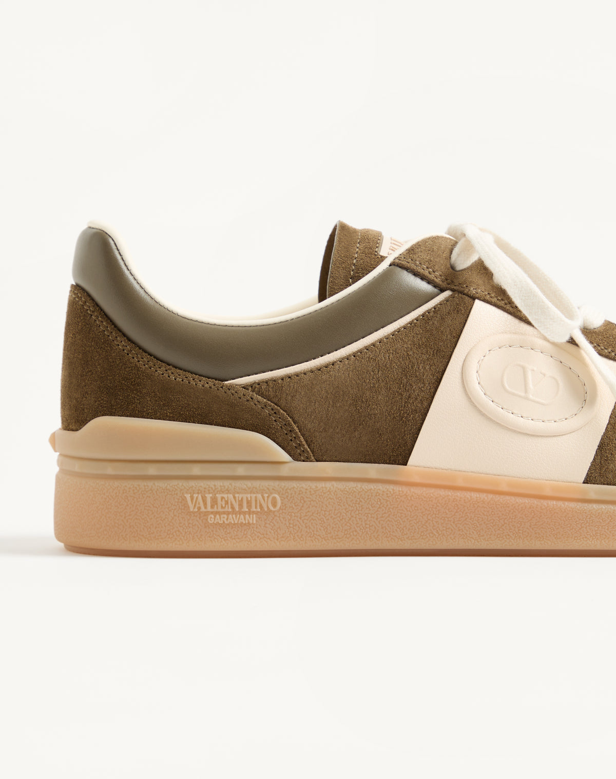 Valentino Garavani Upvillage Low-Top Sneakers, Green Suede
