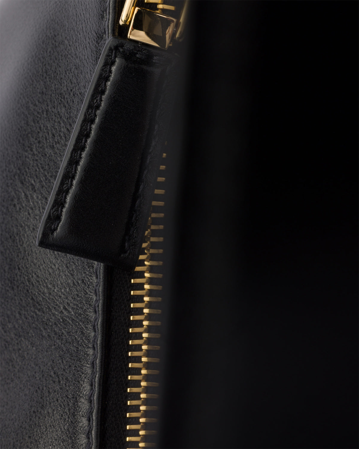 Prada Zip Shoulder Bag, Black Calf Leather