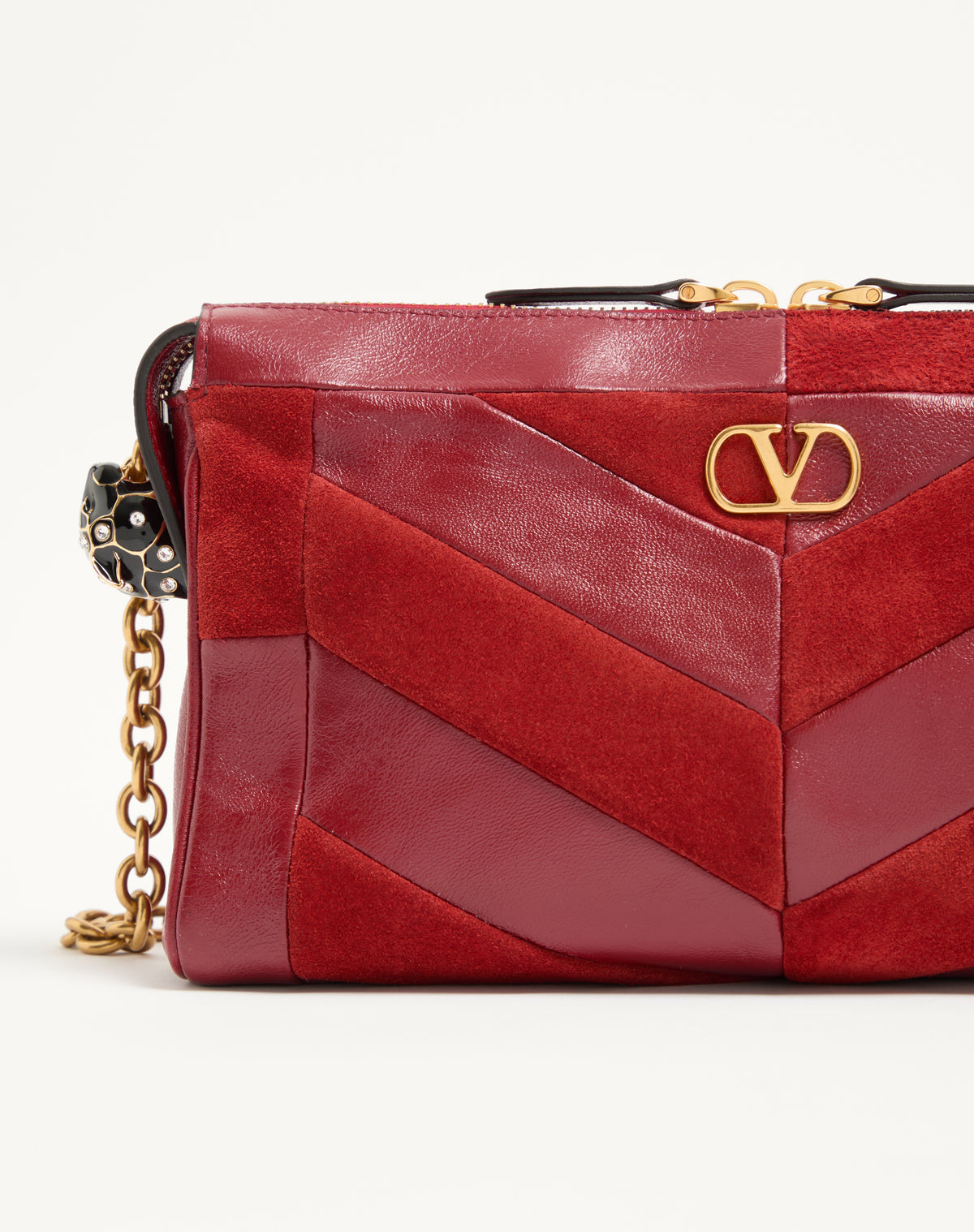 Valentino Garavani Bag, Red Calf Leather & Suede