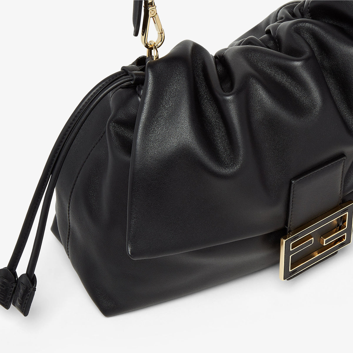Fendi Mamma Baguette Large Shoulder Bag, Black Nappa