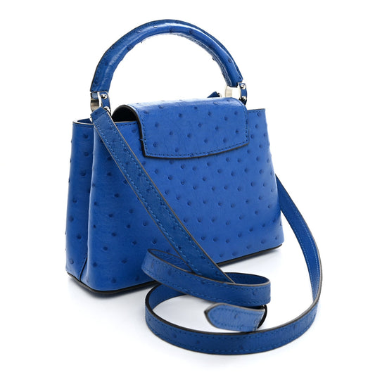 Louis Vuitton Capucines Mini Bag, Sapphire Blue Ostrich