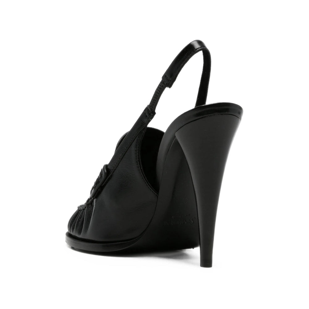 حذاء Saint Laurent، جلد عجل أسود