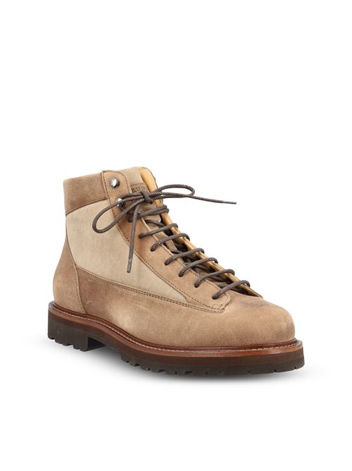 Brunello Cucinelli Urban Outdoor boots in beige suede — rear view | La Parisienne Qatar