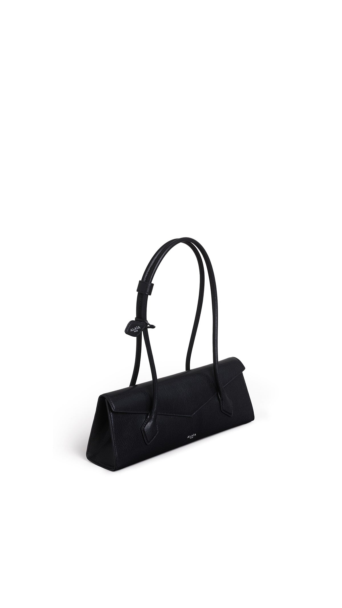 حقيبة Alaïa Teckel، جلد عجل أسود