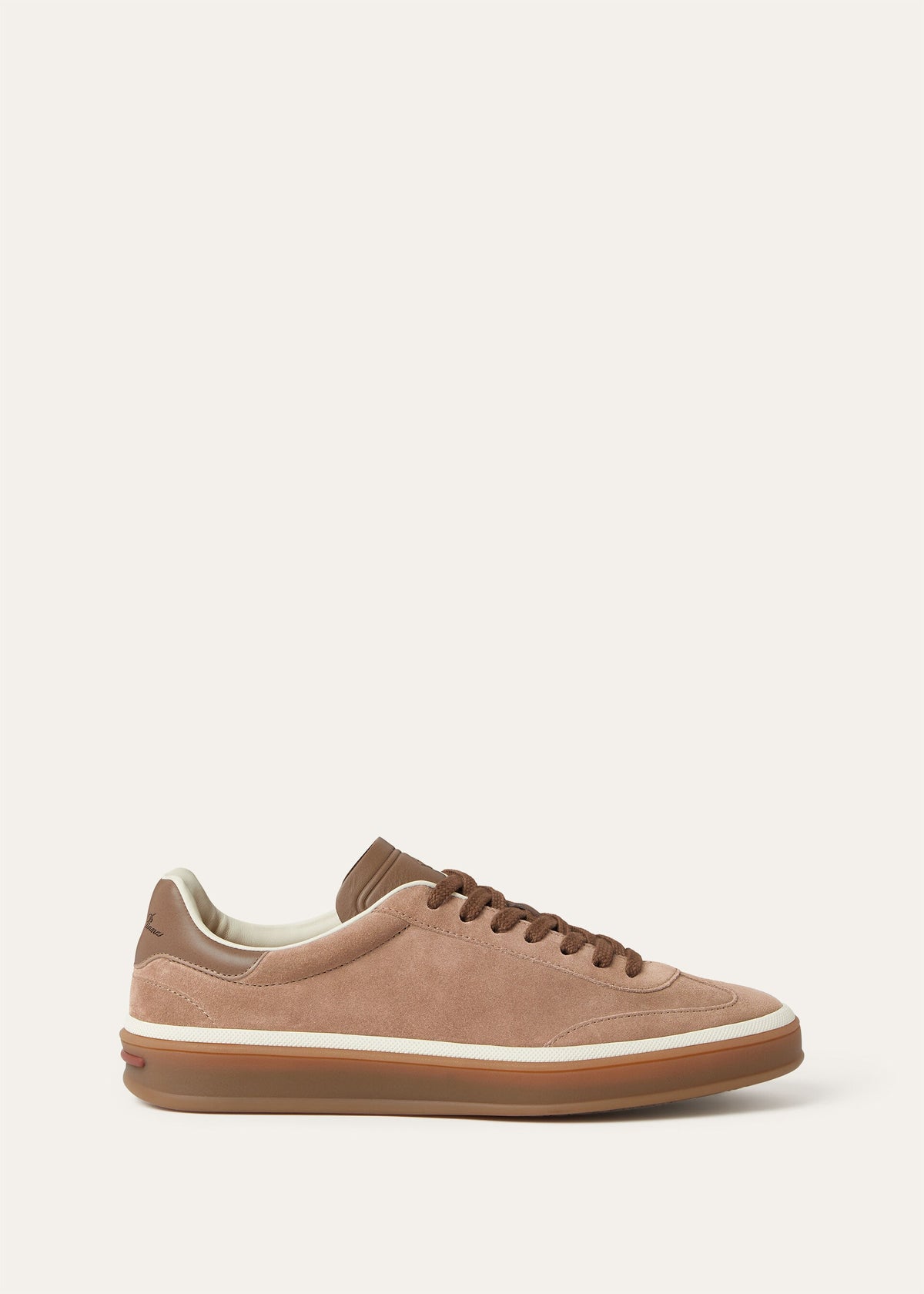 حذاء رياضي Tennis Walk من Loro Piana، جلد سويدي مخملي بني