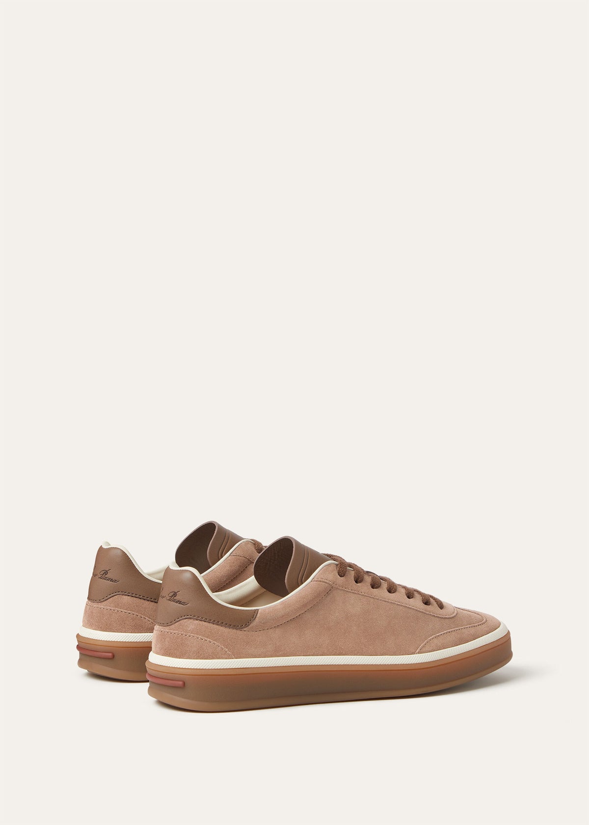 حذاء رياضي Tennis Walk من Loro Piana، جلد سويدي مخملي بني