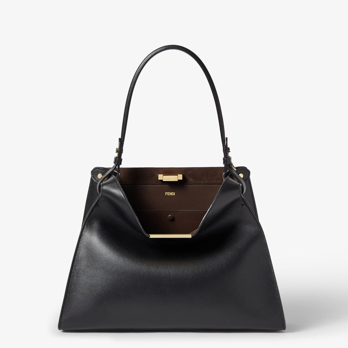 Fendi Way Medium Shoulder Bag, Black Calfskin