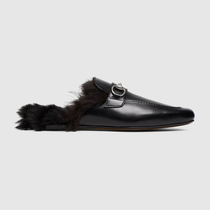 حذاء ميول Casanova من Gucci، جلد أسود
