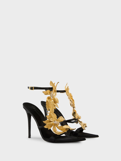 حذاء بكعب من Giuseppe Zanotti، ساتان حريري أسود
