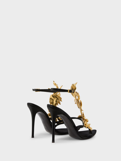 حذاء بكعب من Giuseppe Zanotti، ساتان حريري أسود