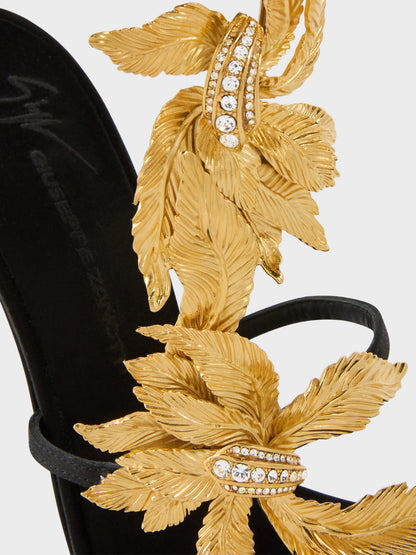 حذاء بكعب من Giuseppe Zanotti، ساتان حريري أسود