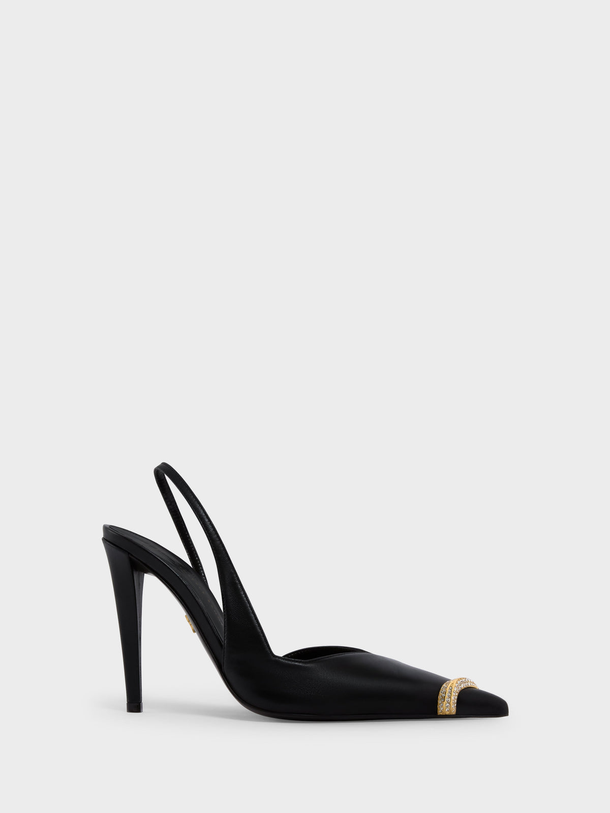 حذاء من Giuseppe Zanotti، ساتان أسود مرصّع بأحجار الراين