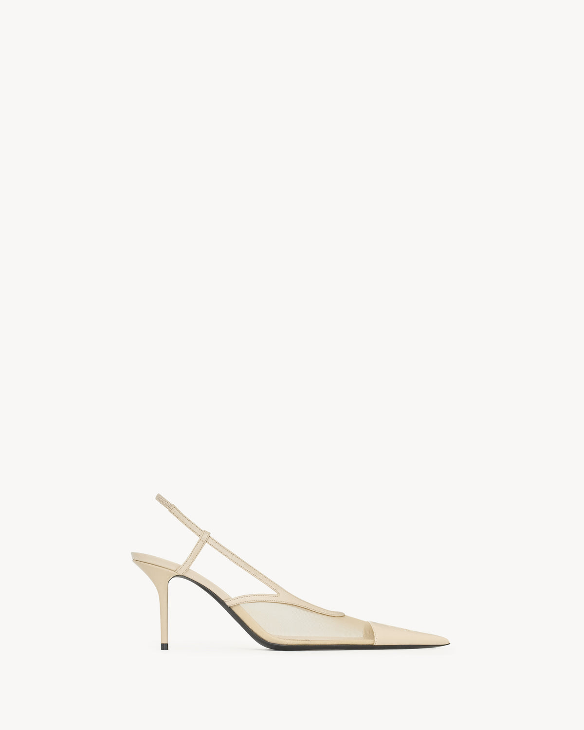 حذاء لوفر من Saint Laurent، جلد ونسيج بلون محايد
