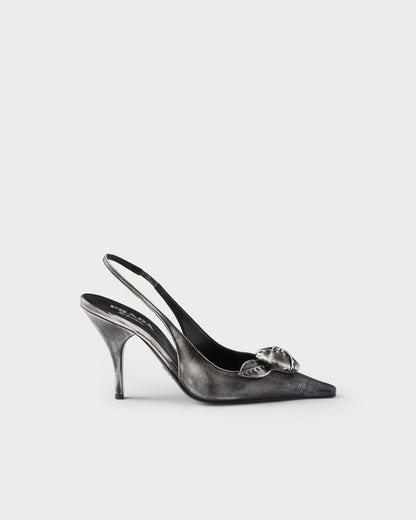 حذاء ميول من Prada، جلد ماعز أسود
