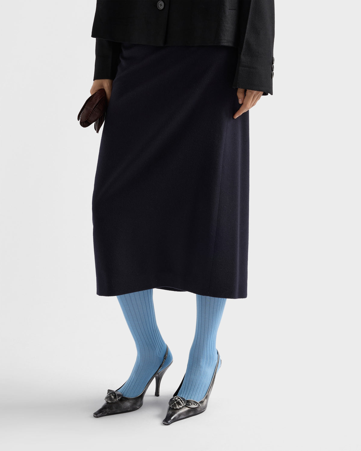 حذاء ميول من Prada، جلد ماعز أسود