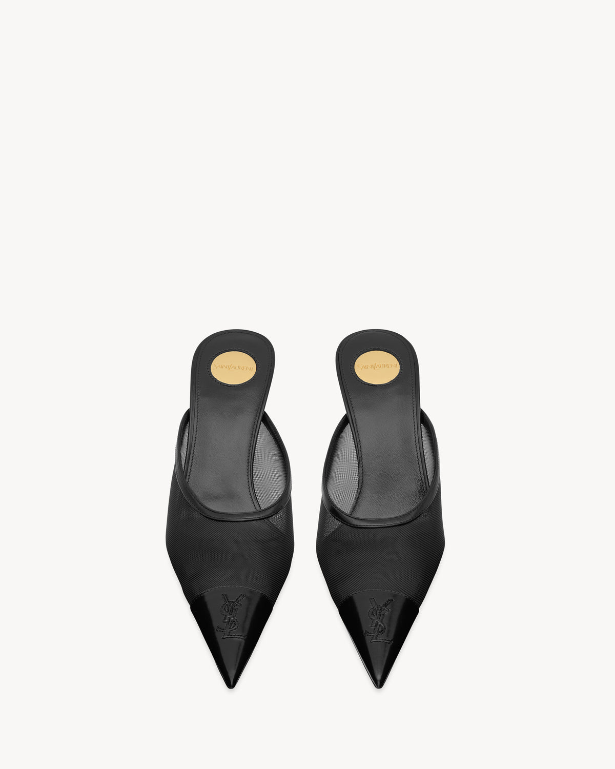 حذاء من Saint Laurent، جلد عجل وبولياميد أسود