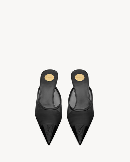 حذاء من Saint Laurent، جلد عجل وبولياميد أسود