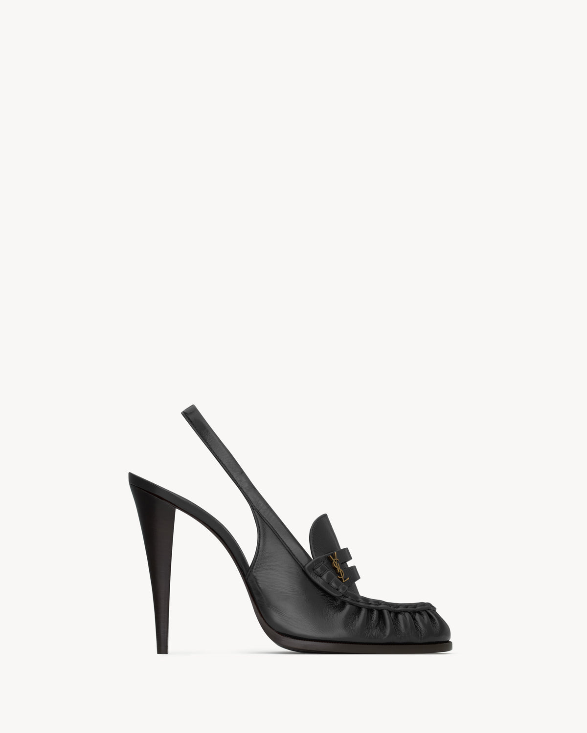 حذاء من Saint Laurent، جلد عجل أسود