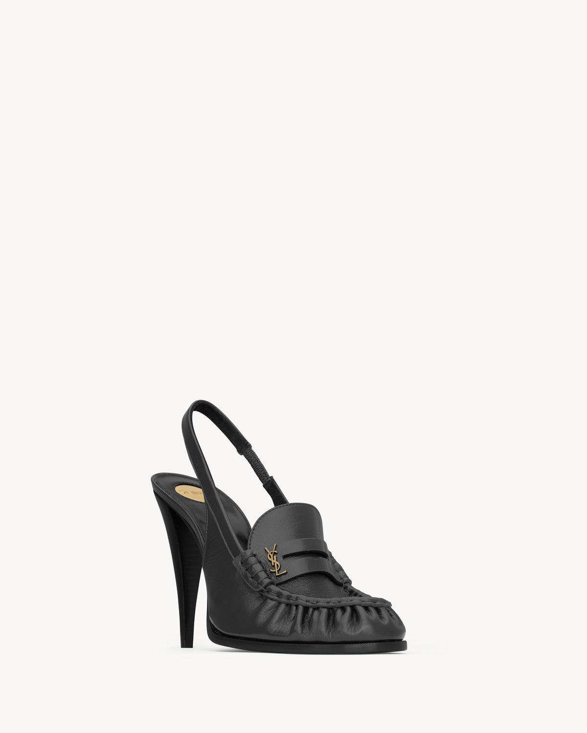حذاء من Saint Laurent، جلد عجل أسود