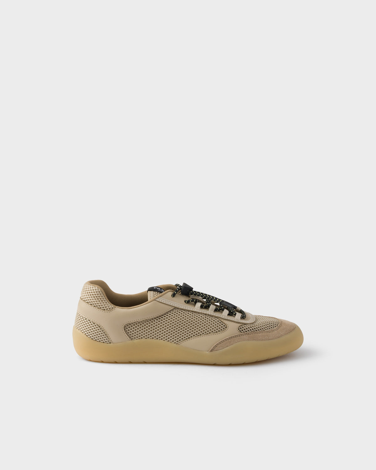 حذاء رياضي Speedrock من Prada، قماش شبكي وجلد بلون صحراوي