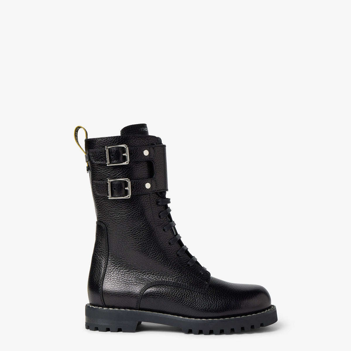 بوت Commando من Fendi، جلد عجل أسود