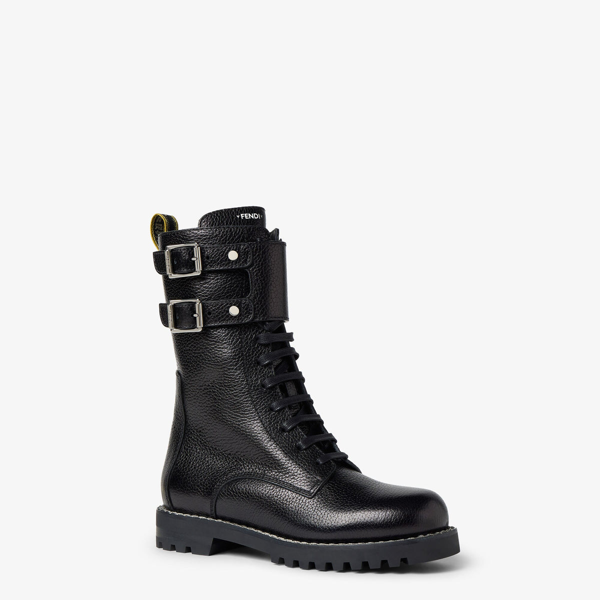 بوت Commando من Fendi، جلد عجل أسود