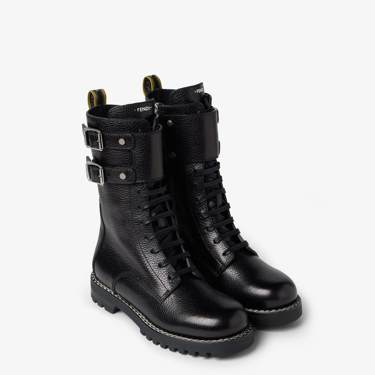 بوت Commando من Fendi، جلد عجل أسود