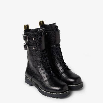 بوت Commando من Fendi، جلد عجل أسود