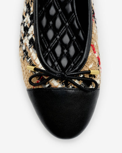 حذاء باليرينا Highgate من Burberry، بوكليه بنقشة Check