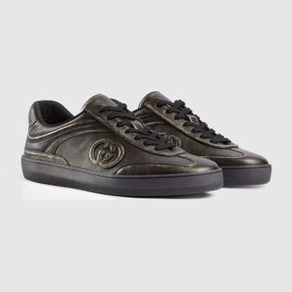 حذاء رياضي G75 من Gucci، جلد أسود