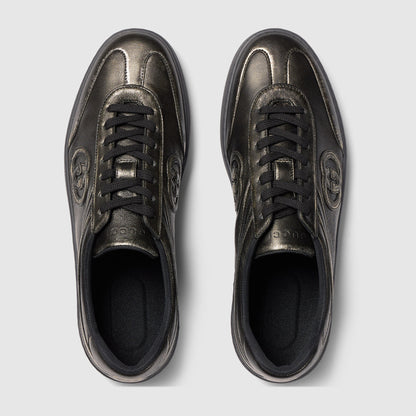 حذاء رياضي G75 من Gucci، جلد أسود