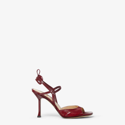Fendi Very Colibrì Sandals, Burgundy Hagfish Leather