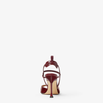 Fendi Very Colibrì Sandals, Burgundy Hagfish Leather