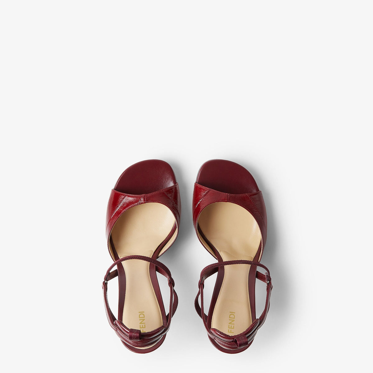 Fendi Very Colibrì Sandals, Burgundy Hagfish Leather
