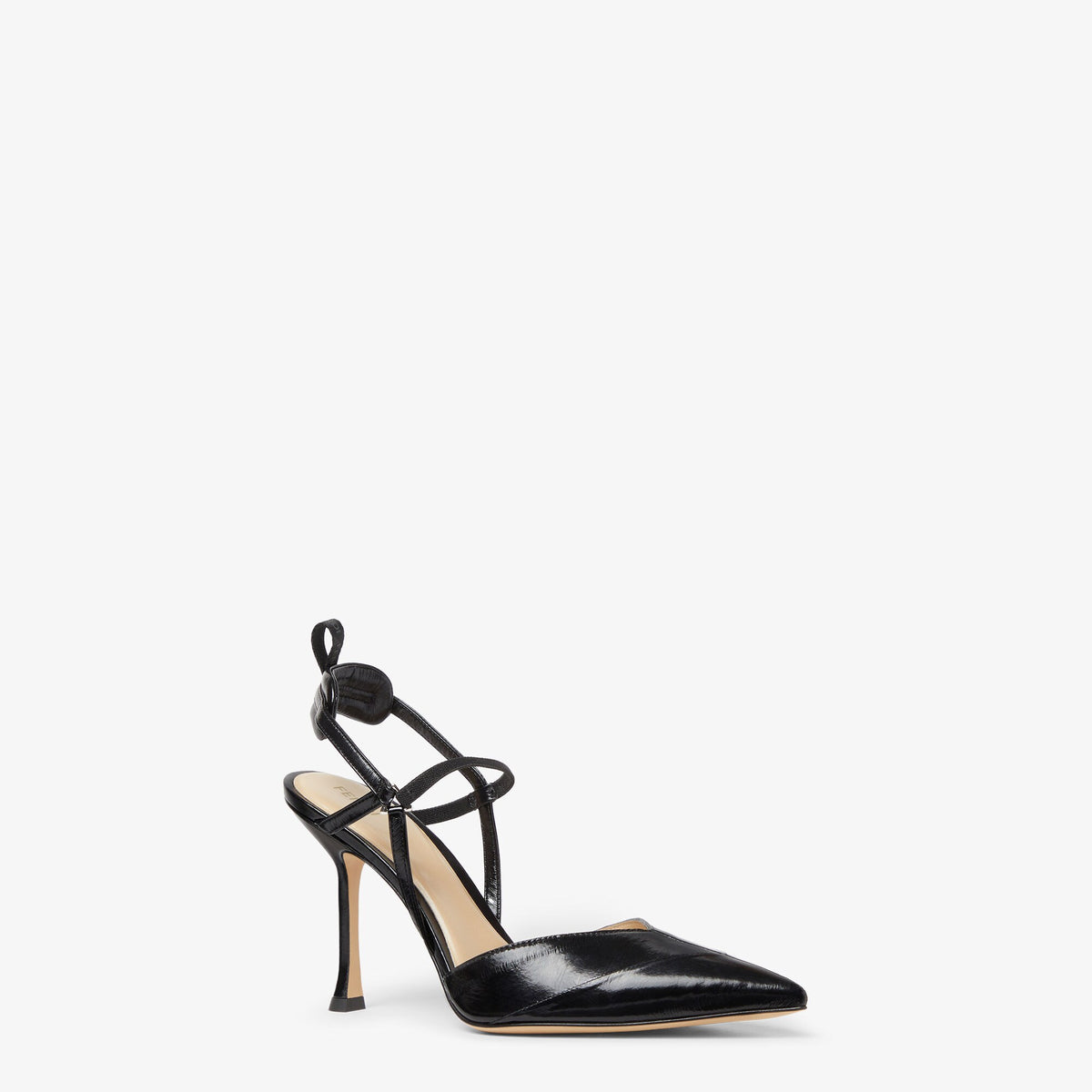 حذاء سلينغباك Very Colibrì من Fendi، جلد هاغفيش أسود