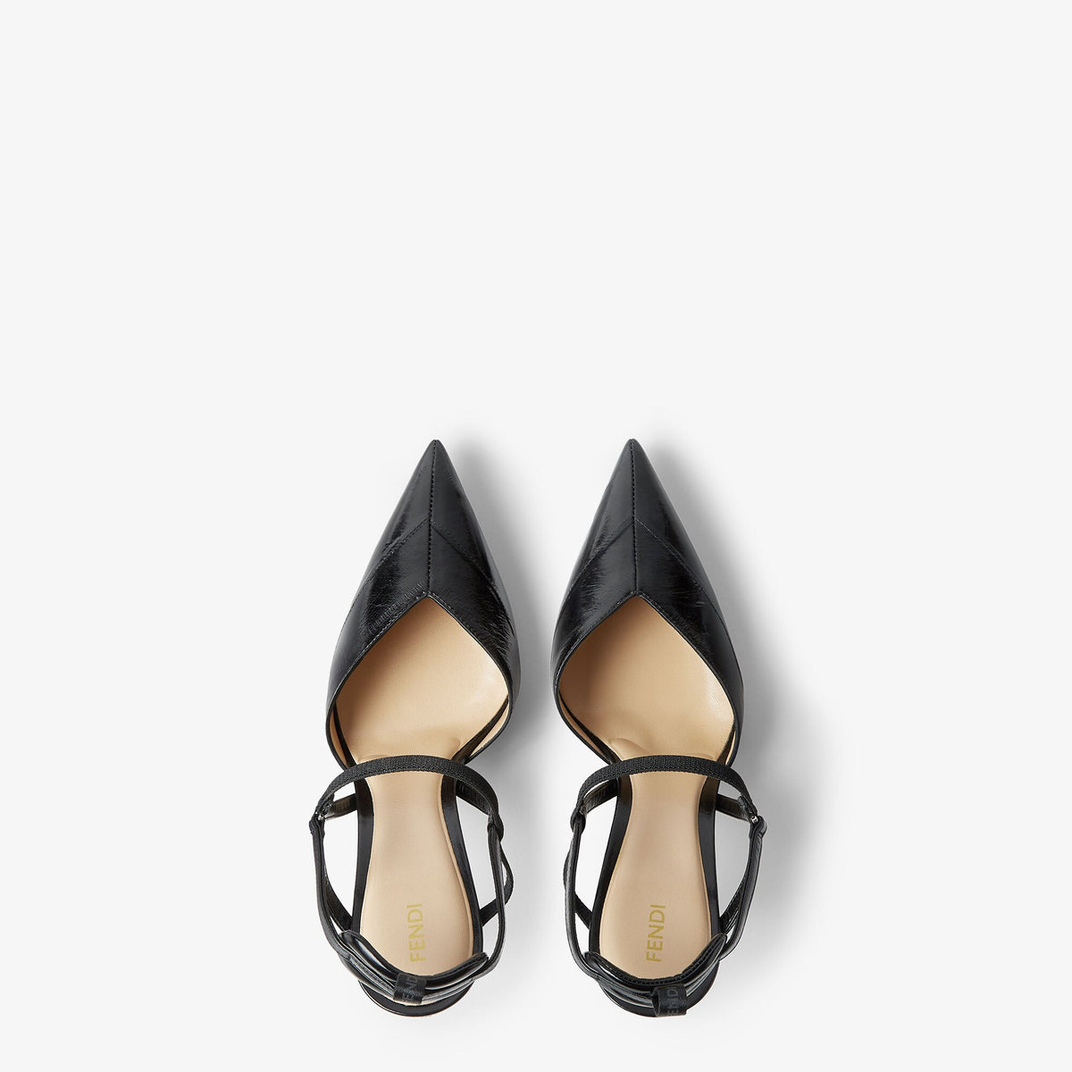حذاء سلينغباك Very Colibrì من Fendi، جلد هاغفيش أسود