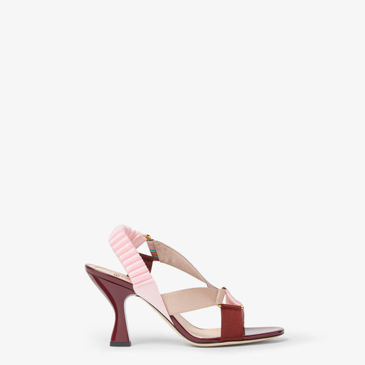 Fendi Colibrì Iconic Sandals, Pink & Burgundy Elastic