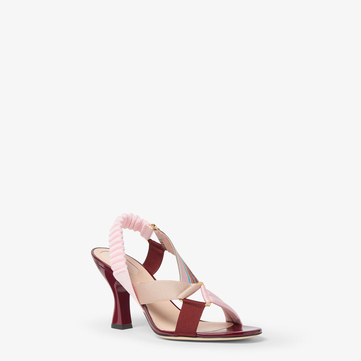 Fendi Colibrì Iconic Sandals, Pink & Burgundy Elastic