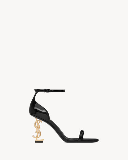 صندل بكعب Cassandre من Saint Laurent، جلد عجل