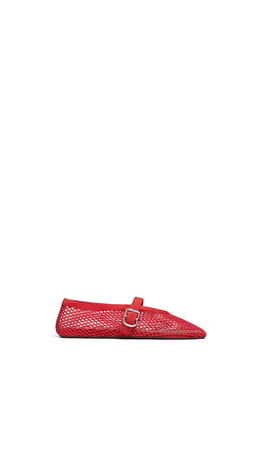 Alaïa Fishnet Ballet Flats, Italian Leather