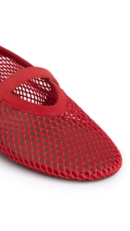 Alaïa Fishnet Ballet Flats, Italian Leather