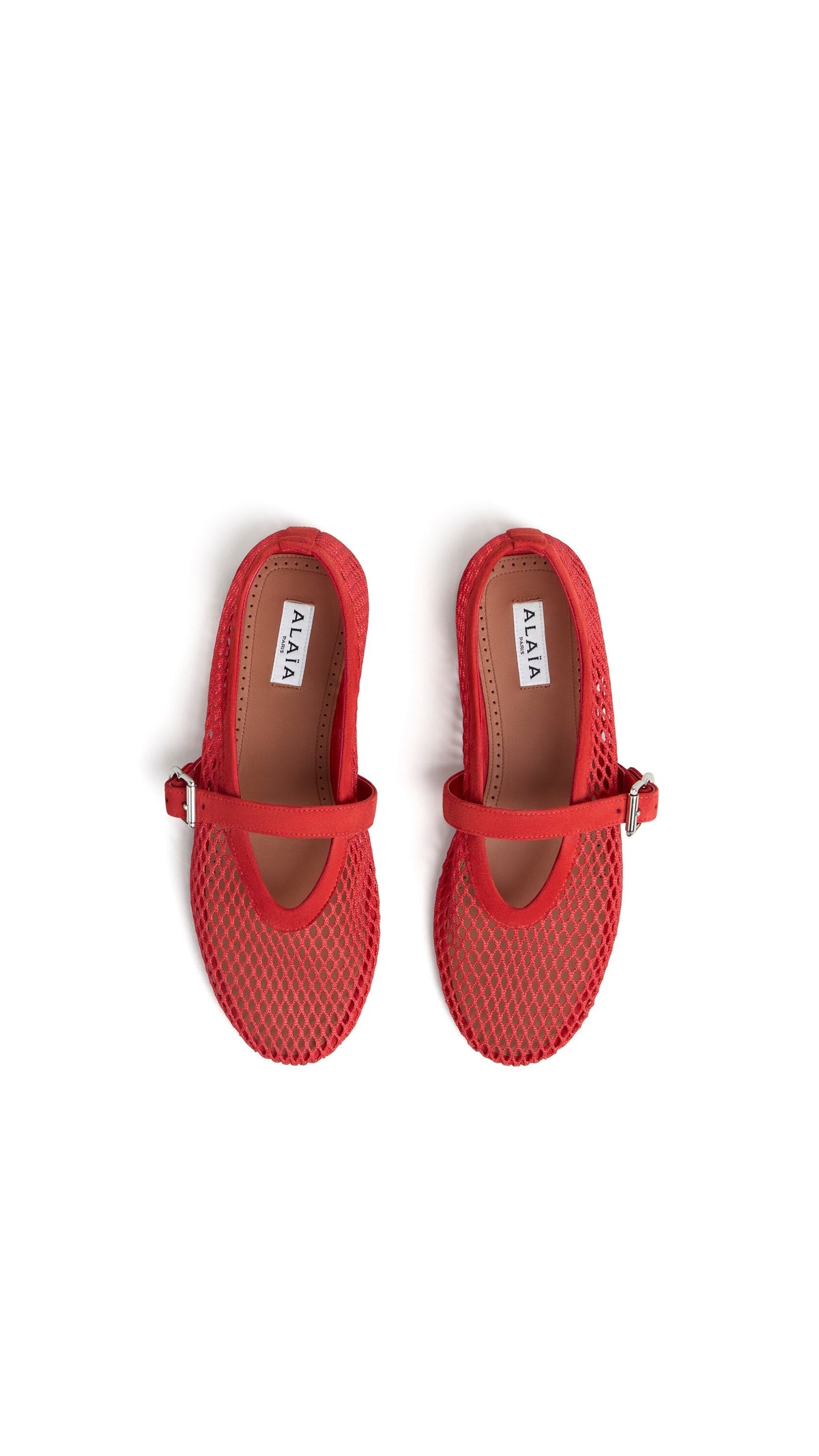 Alaïa Fishnet Ballet Flats, Italian Leather