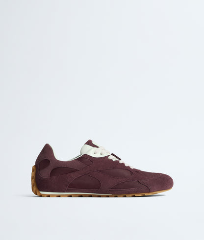 Bottega Veneta Panelled Lace-Up Sneakers, Mahogany Suede