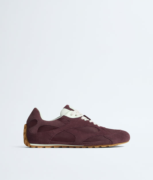 Bottega Veneta Panelled Lace-Up Sneakers, Mahogany Suede