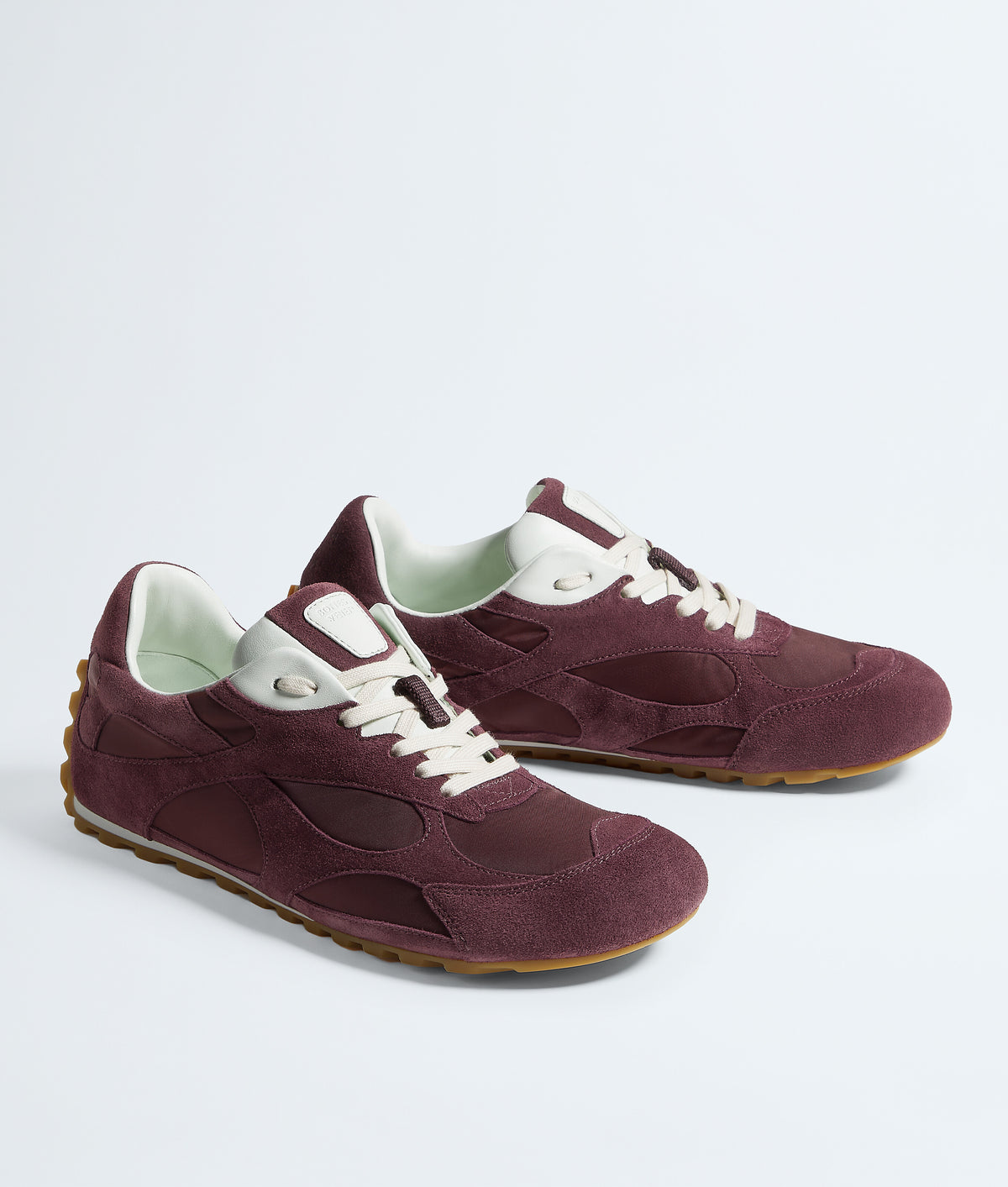 Bottega Veneta Panelled Lace-Up Sneakers, Mahogany Suede