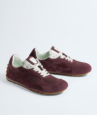 Bottega Veneta Panelled Lace-Up Sneakers, Mahogany Suede
