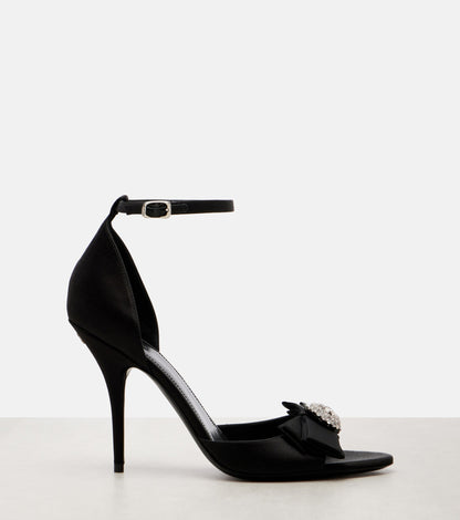 صندل Knife بفيونكة من Balenciaga، ساتان أسود
