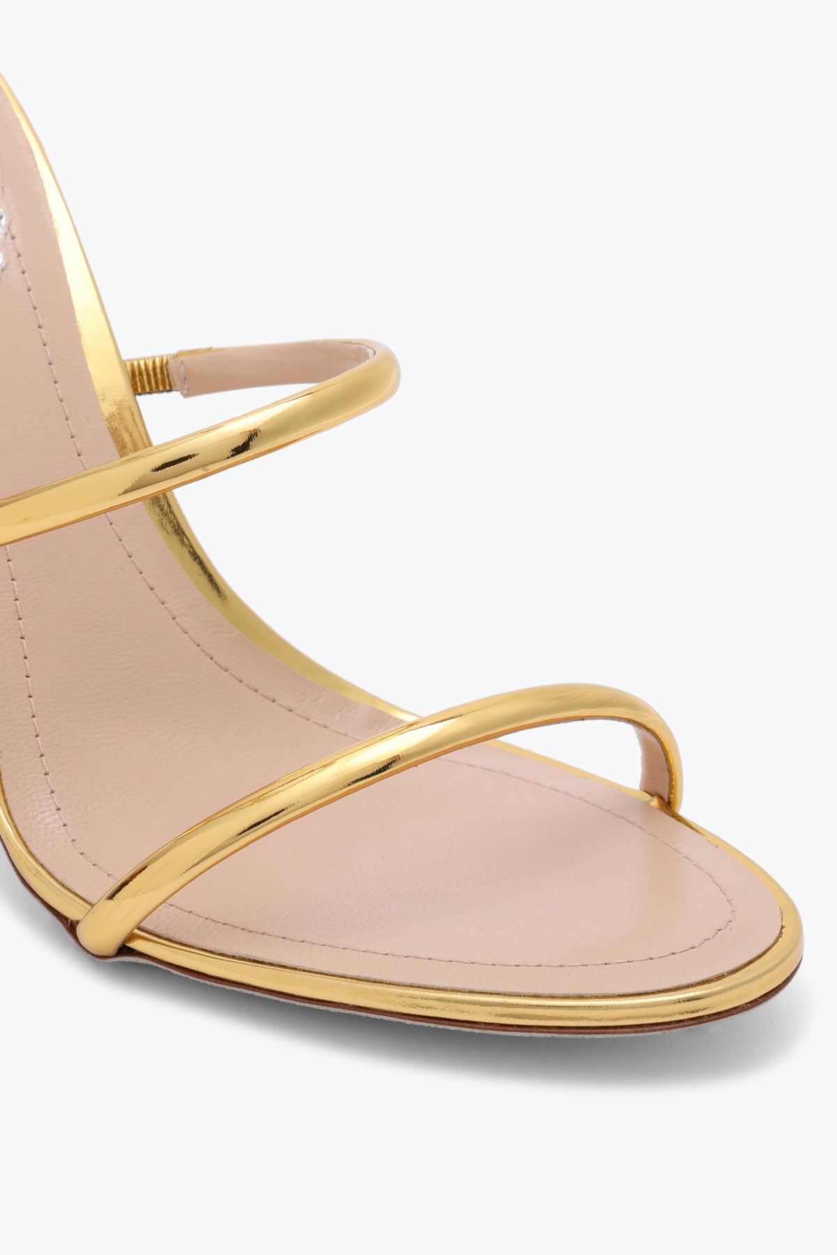 René Caovilla Snake Strap Sandals, Gold Metallic Leather